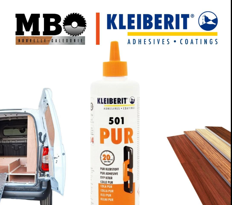 Colle Kleiberit 501 PUR pour le bois et l’agencement, distribuée par MBO