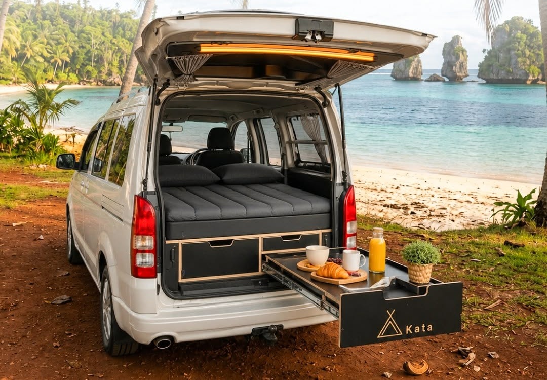Van de loisirs avec couchage et tiroir extérieur Kata Camperbox